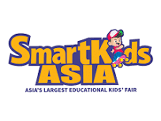 SmartKids Asia logo featuring a cartoon boy on a skateboard and the tagline "Asia's Largest Educational Kids' Fair".