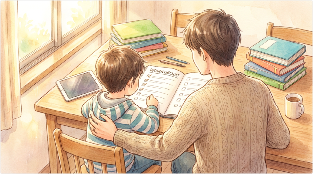 Checklist for parents and children to evaluate tuition options